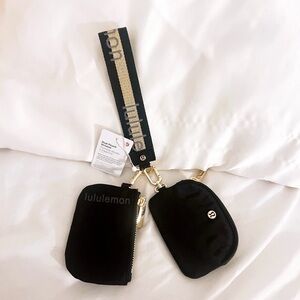 Lululemon Dual Pouch wristlet Black/ Gold